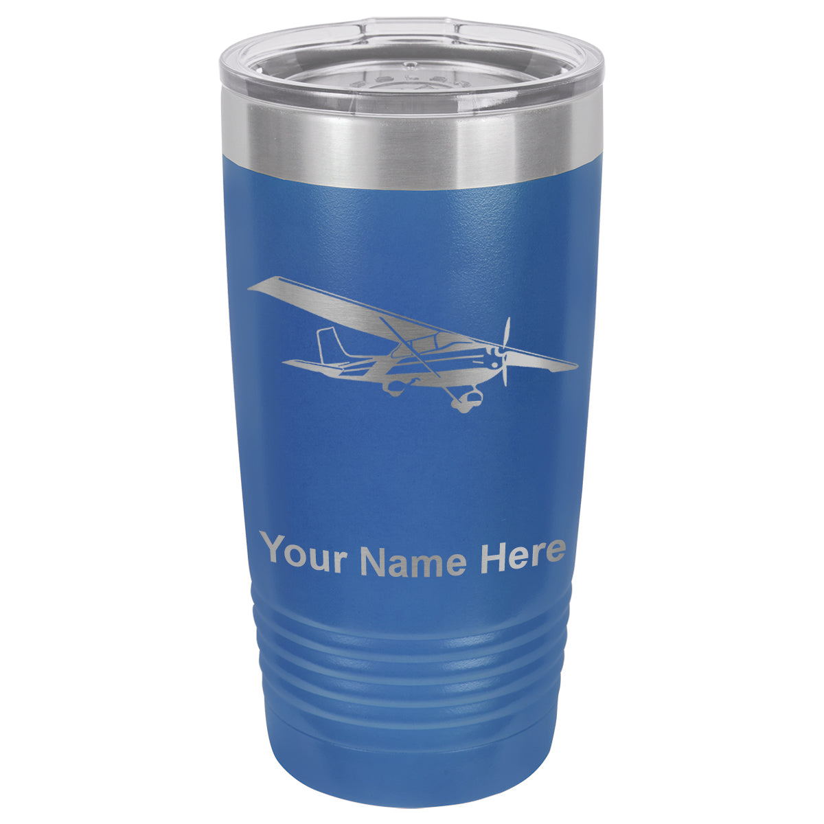 20oz Vacuum Insulated Tumbler Mug, High Wing Airplane, Personalized Engraving Included