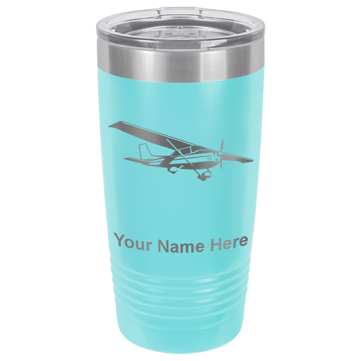 20oz Vacuum Insulated Tumbler Mug, High Wing Airplane, Personalized Engraving Included