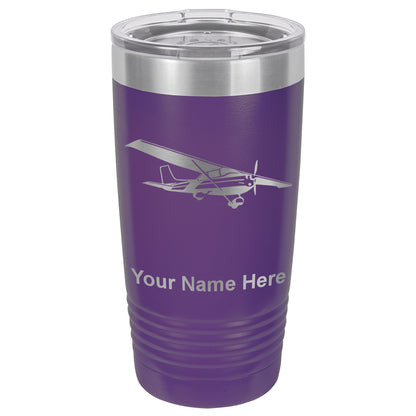 20oz Vacuum Insulated Tumbler Mug, High Wing Airplane, Personalized Engraving Included