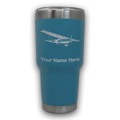 LaserGram 30oz Tumbler Mug, High Wing Airplane, Personalized Engraving Included