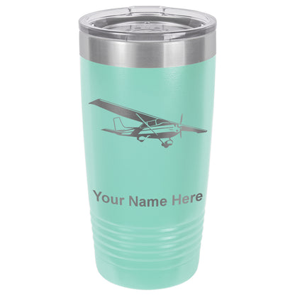 20oz Vacuum Insulated Tumbler Mug, High Wing Airplane, Personalized Engraving Included