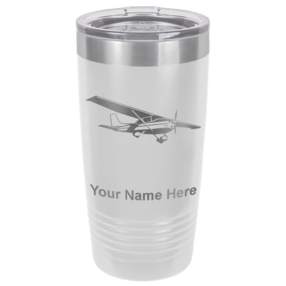 20oz Vacuum Insulated Tumbler Mug, High Wing Airplane, Personalized Engraving Included