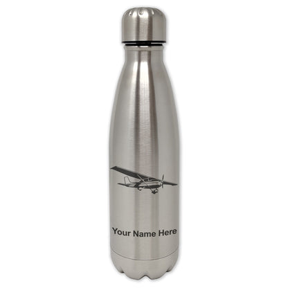 LaserGram Single Wall Water Bottle, High Wing Airplane, Personalized Engraving Included