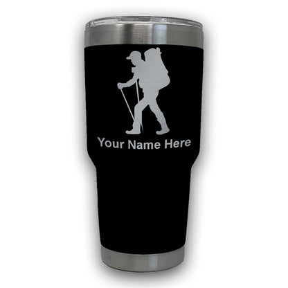 LaserGram 30oz Tumbler Mug, Hiker Man, Personalized Engraving Included