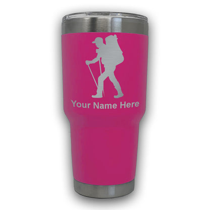 LaserGram 30oz Tumbler Mug, Hiker Man, Personalized Engraving Included