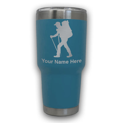 LaserGram 30oz Tumbler Mug, Hiker Man, Personalized Engraving Included