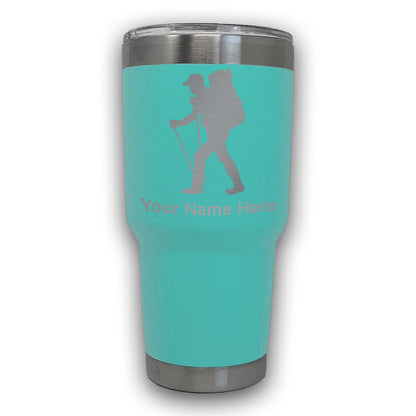 LaserGram 30oz Tumbler Mug, Hiker Man, Personalized Engraving Included