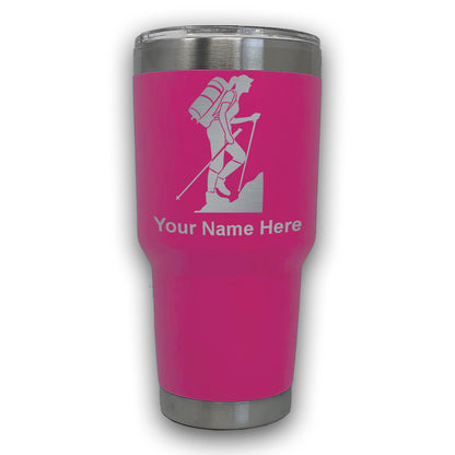 LaserGram 30oz Tumbler Mug, Hiker Woman, Personalized Engraving Included