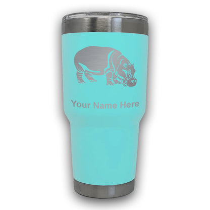 LaserGram 30oz Tumbler Mug, Hippopotamus, Personalized Engraving Included