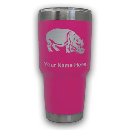 LaserGram 30oz Tumbler Mug, Hippopotamus, Personalized Engraving Included