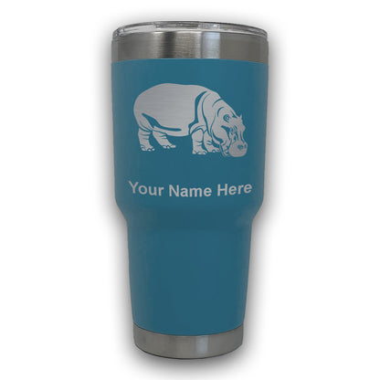 LaserGram 30oz Tumbler Mug, Hippopotamus, Personalized Engraving Included