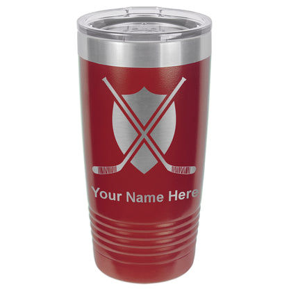 20oz Vacuum Insulated Tumbler Mug, Hockey Sticks, Personalized Engraving Included