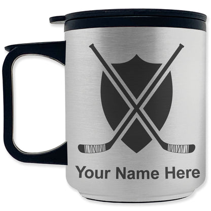 Coffee Travel Mug, Hockey Sticks, Personalized Engraving Included