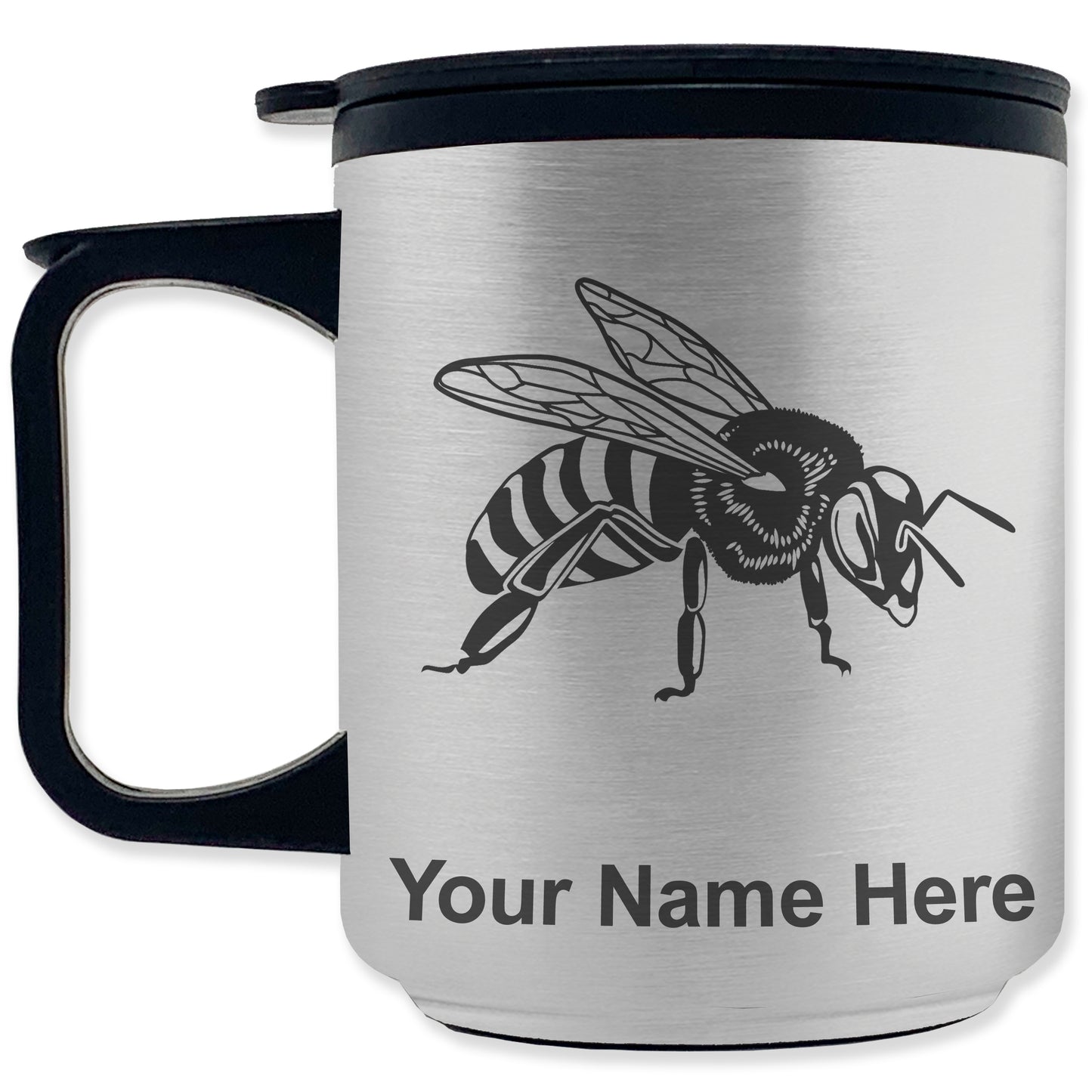 Coffee Travel Mug, Honey Bee, Personalized Engraving Included