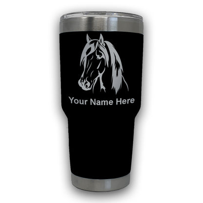 LaserGram 30oz Tumbler Mug, Horse Head 1, Personalized Engraving Included