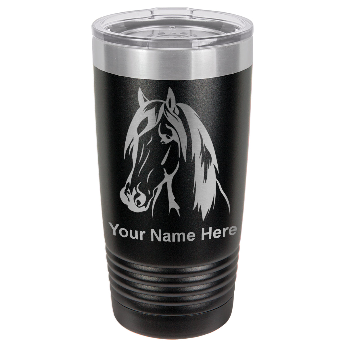 20oz Vacuum Insulated Tumbler Mug, Horse Head 1, Personalized Engraving Included