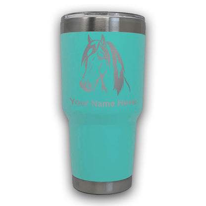 LaserGram 30oz Tumbler Mug, Horse Head 1, Personalized Engraving Included