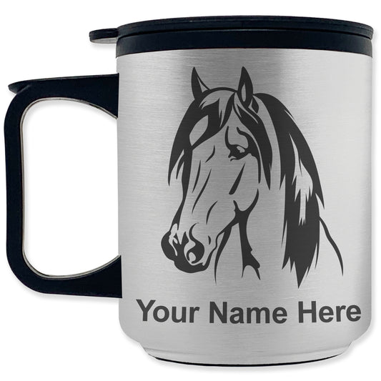 Coffee Travel Mug, Horse Head 1, Personalized Engraving Included