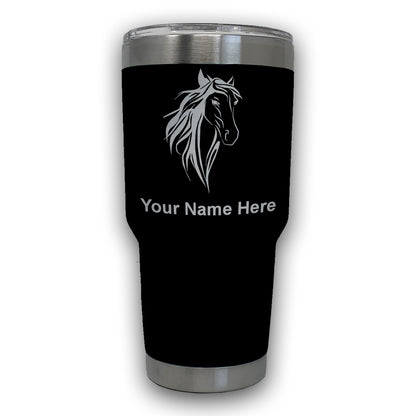 LaserGram 30oz Tumbler Mug, Horse Head 3, Personalized Engraving Included