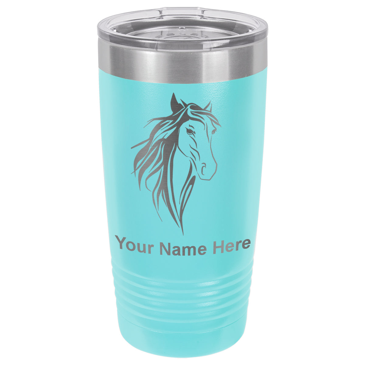 20oz Vacuum Insulated Tumbler Mug, Horse Head 3, Personalized Engraving Included