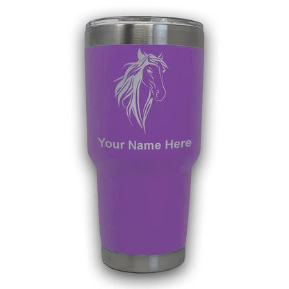 LaserGram 30oz Tumbler Mug, Horse Head 3, Personalized Engraving Included