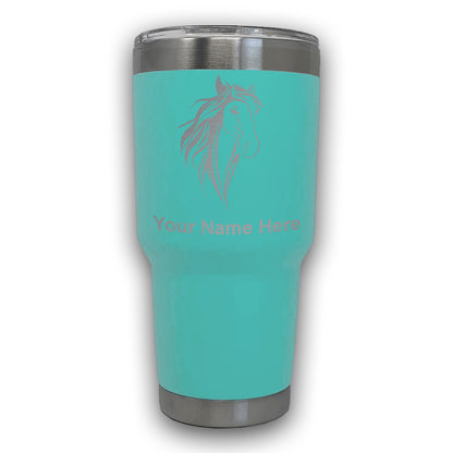 LaserGram 30oz Tumbler Mug, Horse Head 3, Personalized Engraving Included