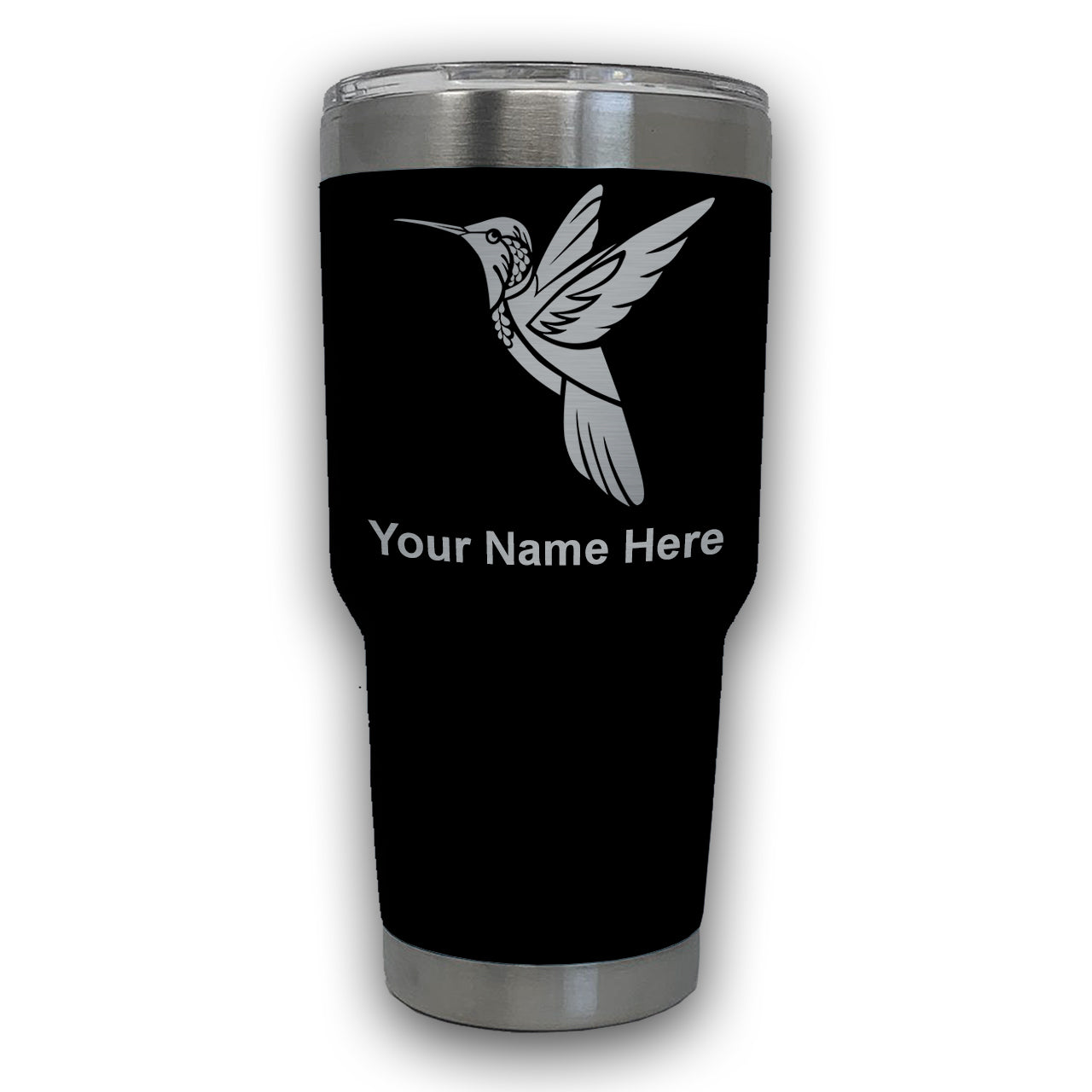 LaserGram 30oz Tumbler Mug, Hummingbird, Personalized Engraving Included