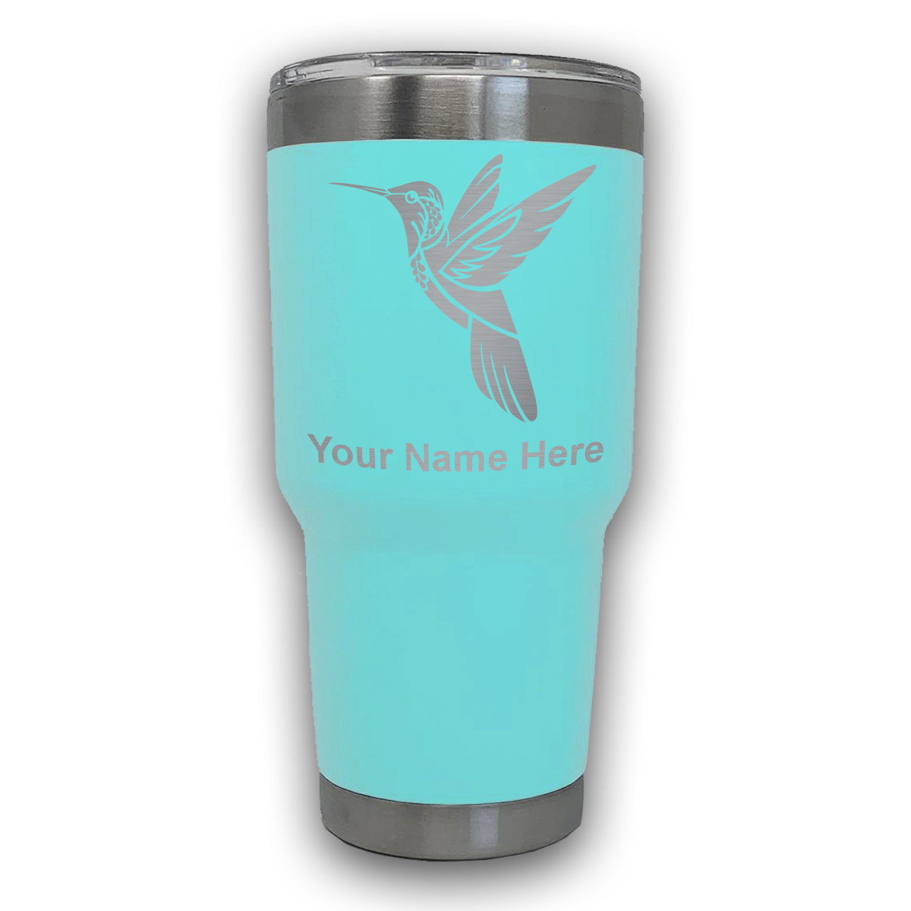 LaserGram 30oz Tumbler Mug, Hummingbird, Personalized Engraving Included