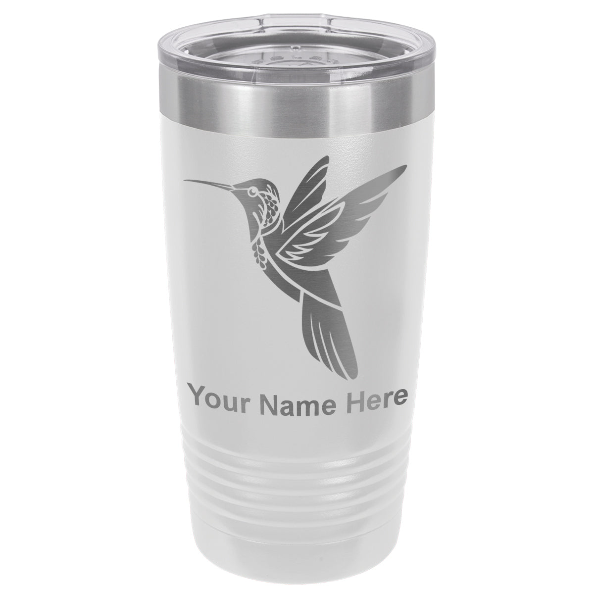 20oz Vacuum Insulated Tumbler Mug, Hummingbird, Personalized Engraving Included