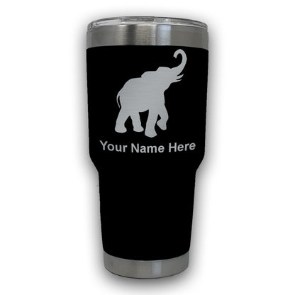 LaserGram 30oz Tumbler Mug, Indian Elephant, Personalized Engraving Included