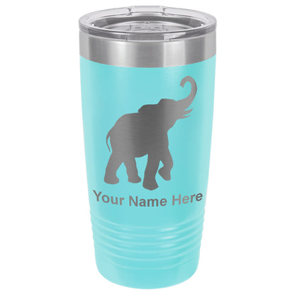 20oz Vacuum Insulated Tumbler Mug, Indian Elephant, Personalized Engraving Included