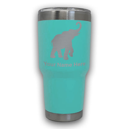 LaserGram 30oz Tumbler Mug, Indian Elephant, Personalized Engraving Included