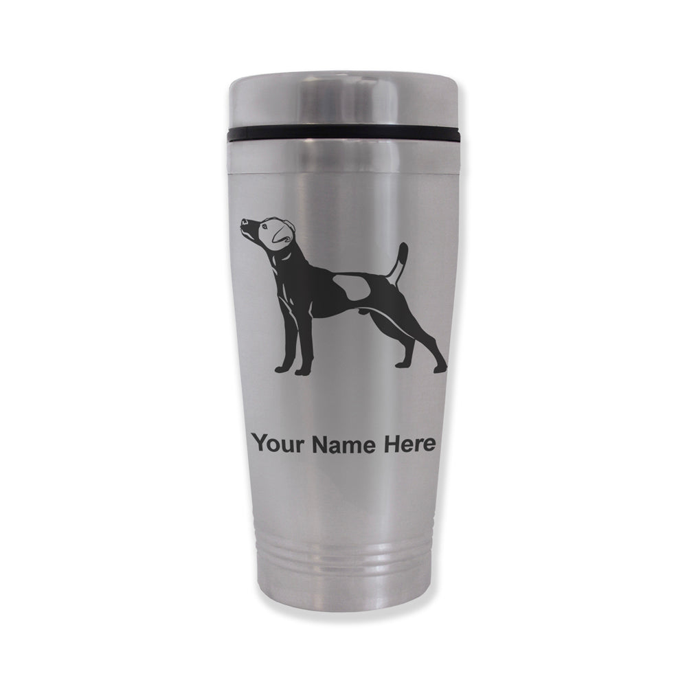 Commuter Travel Mug, Jack Russell Terrier Dog, Personalized Engraving Included