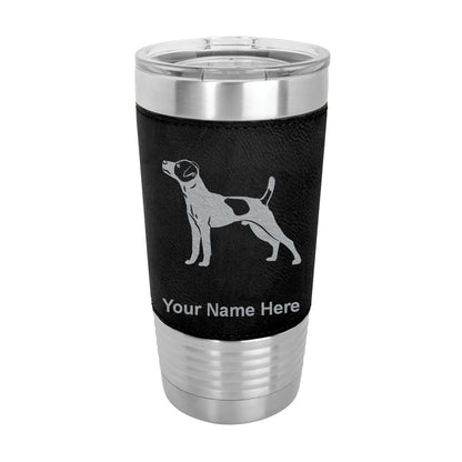 20oz Faux Leather Tumbler Mug, Jack Russell Terrier Dog, Personalized Engraving Included - LaserGram Custom Engraved Gifts