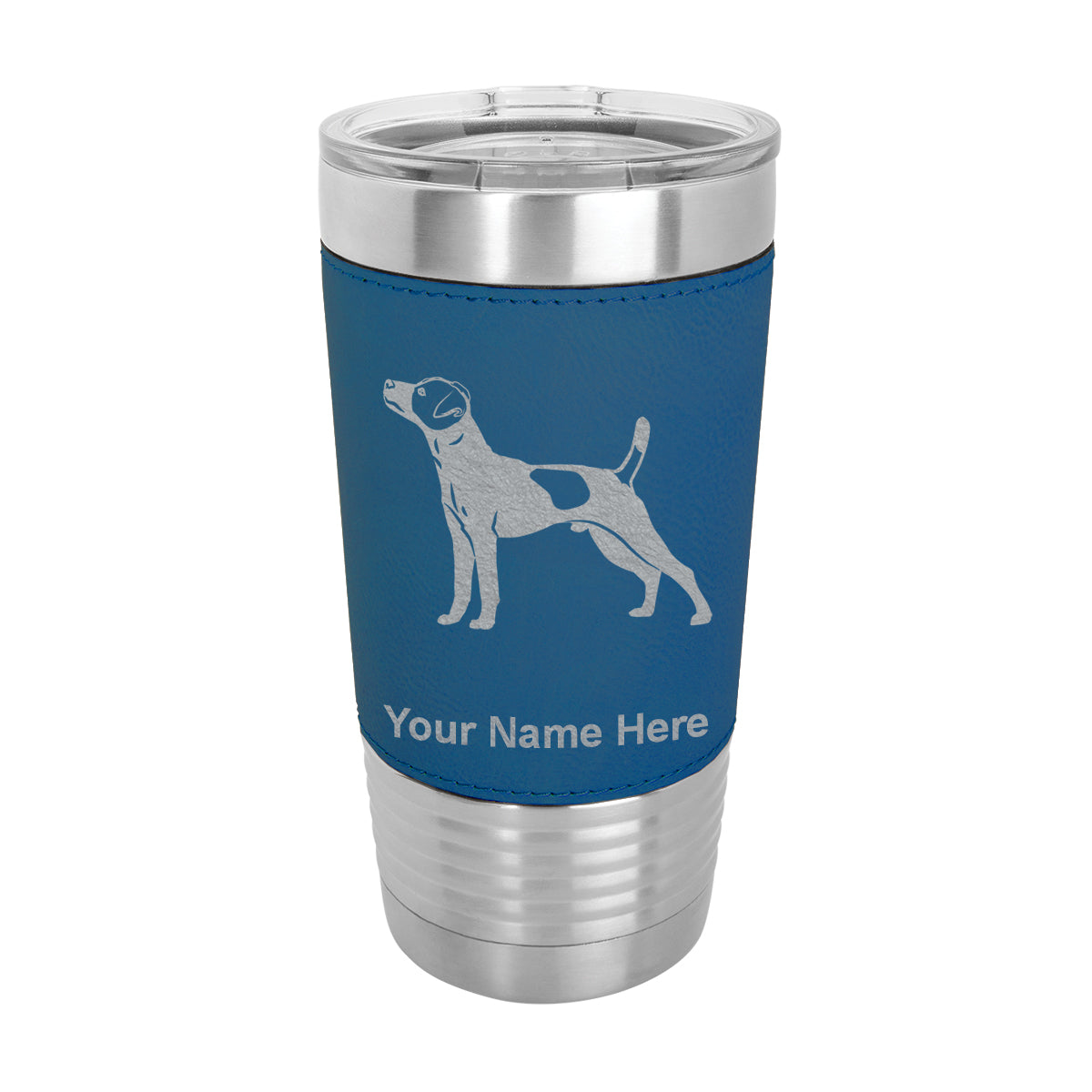 20oz Faux Leather Tumbler Mug, Jack Russell Terrier Dog, Personalized Engraving Included - LaserGram Custom Engraved Gifts