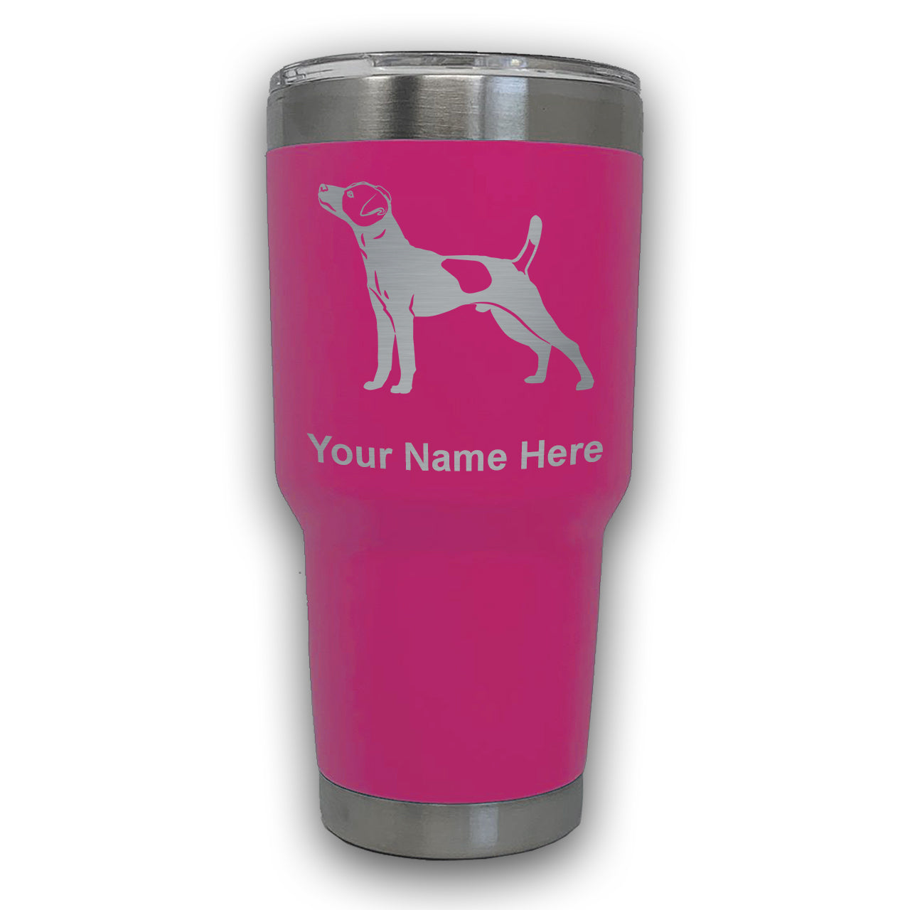 LaserGram 30oz Tumbler Mug, Jack Russell Terrier Dog, Personalized Engraving Included