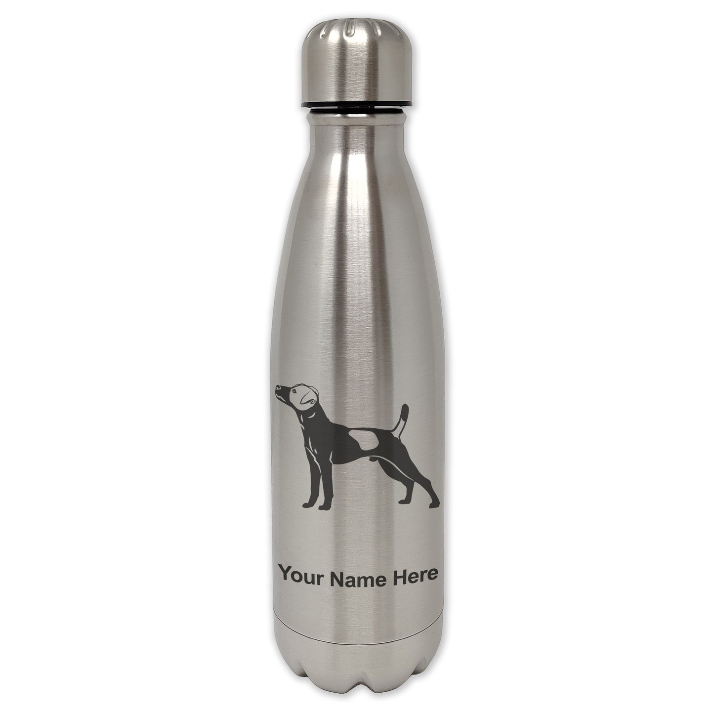 LaserGram Single Wall Water Bottle, Jack Russell Terrier Dog, Personalized Engraving Included