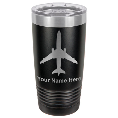 20oz Vacuum Insulated Tumbler Mug, Jet Airplane, Personalized Engraving Included