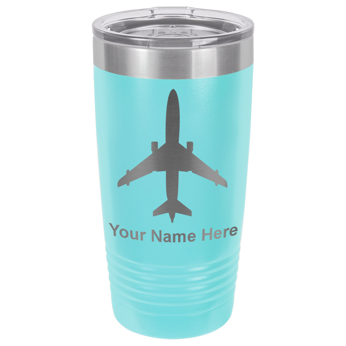 20oz Vacuum Insulated Tumbler Mug, Jet Airplane, Personalized Engraving Included
