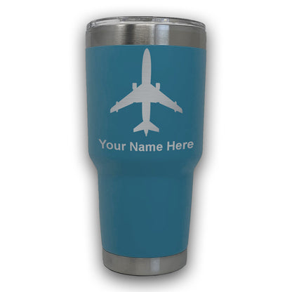 LaserGram 30oz Tumbler Mug, Jet Airplane, Personalized Engraving Included