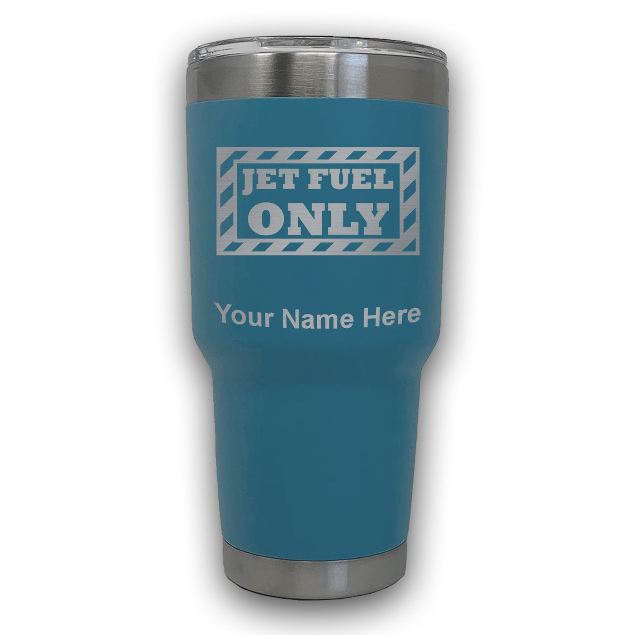 LaserGram 30oz Tumbler Mug, Jet Fuel Only, Personalized Engraving Included