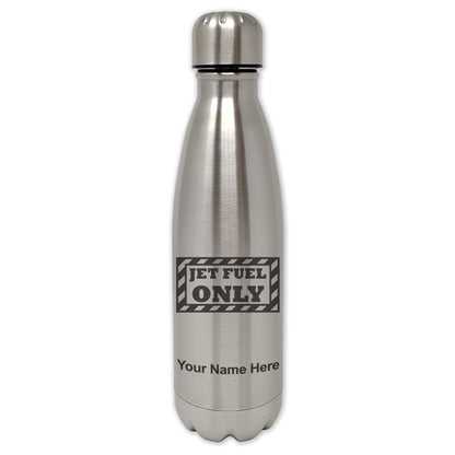 LaserGram Single Wall Water Bottle, Jet Fuel Only, Personalized Engraving Included