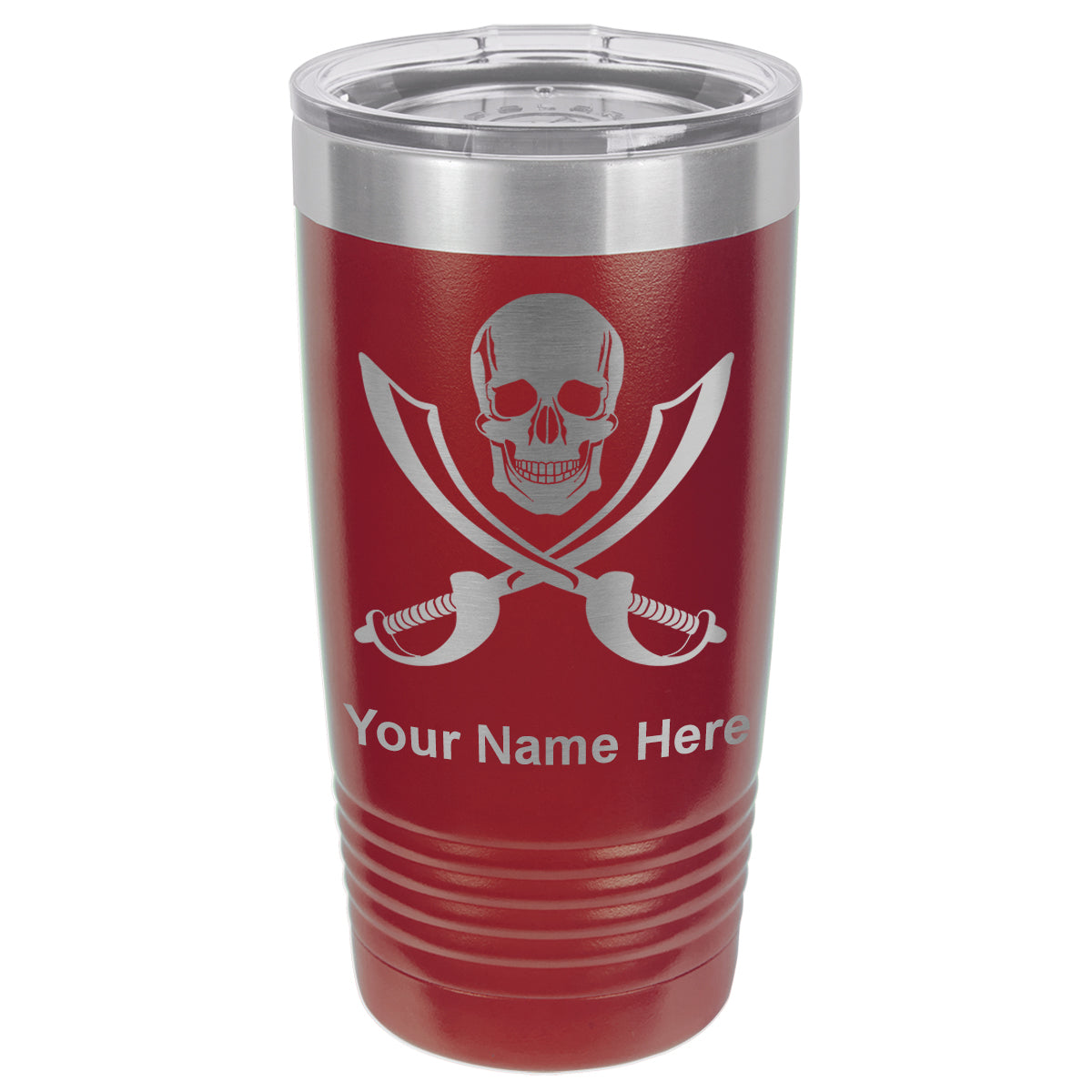 20oz Vacuum Insulated Tumbler Mug, Jolly Roger, Personalized Engraving Included