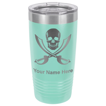 20oz Vacuum Insulated Tumbler Mug, Jolly Roger, Personalized Engraving Included