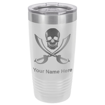 20oz Vacuum Insulated Tumbler Mug, Jolly Roger, Personalized Engraving Included