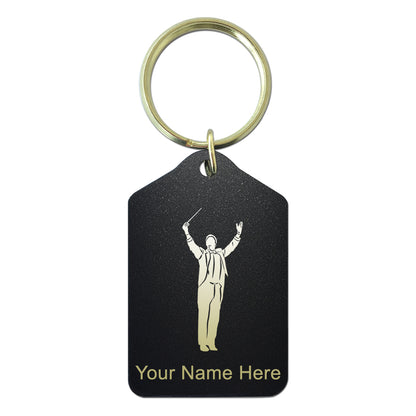 Black Metal Keychain, Band Director, Personalized Engraving Included