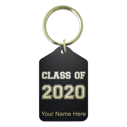 Black Metal Keychain, Class of 2020, 2021, 2022, 2023 2024, 2025, Personalized Engraving Included