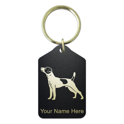 Black Metal Keychain, Jack Russell Terrier Dog, Personalized Engraving Included