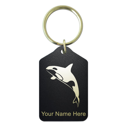 Black Metal Keychain, Killer Whale, Personalized Engraving Included
