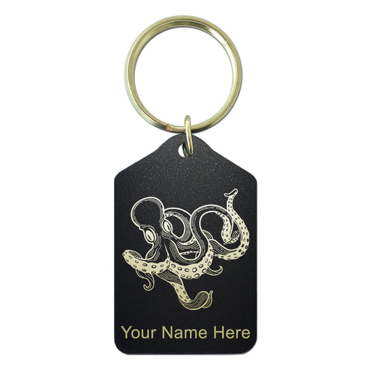 Black Metal Keychain, Kraken, Personalized Engraving Included